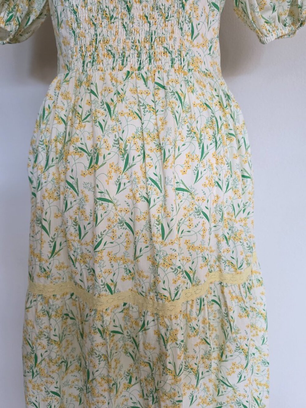 Daffodil Floral Cotton Square Neck Maxi Dress - Picture 7 of 15